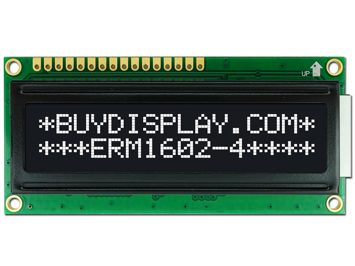 5v White On Black 16x2 Character Lcd Display W/tutorial,high Contrast,hd44780