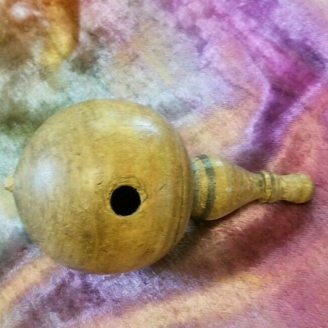 Antique Whistle Treen Wood Hand Made Unusual Form