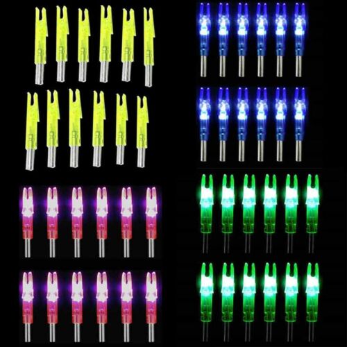 12pcs Led  Hunting Lighted Archery Arrow Nocks Tail 6.2mm 4 Colors Us Seller