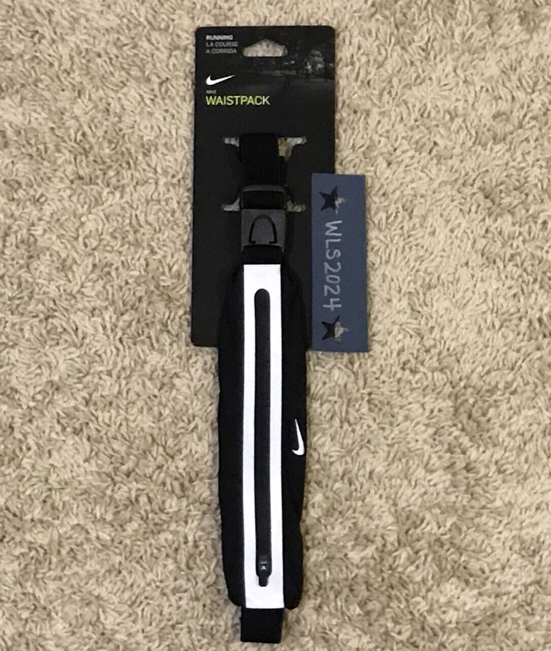 Nike Slim Running Waistpack-black/silver-unisex (adjustable) #nrla0082os