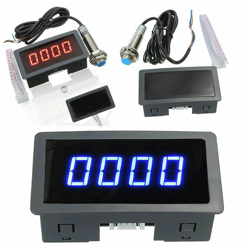 4 Digital Led Tachometer Rpm Speed Meter + Npn Hall Proximity Switch Sensor Kit@