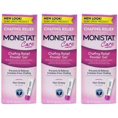 3 Pack Monistat Soothing Care Chafing Relief Powder Gel 1.5 Ounce Tube