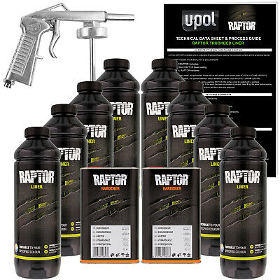 U-pol Raptor Tintable Spray-on Truck Bed Liner Spray Gun, 8 Liters