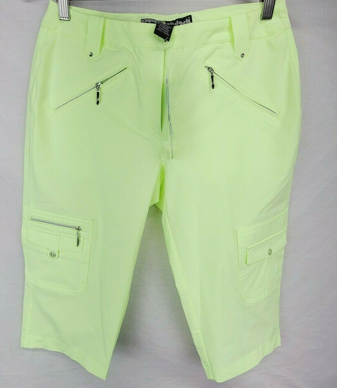 Jamie Saddock Shorts Size 4 Womens Voltage Green Air Wear Capri