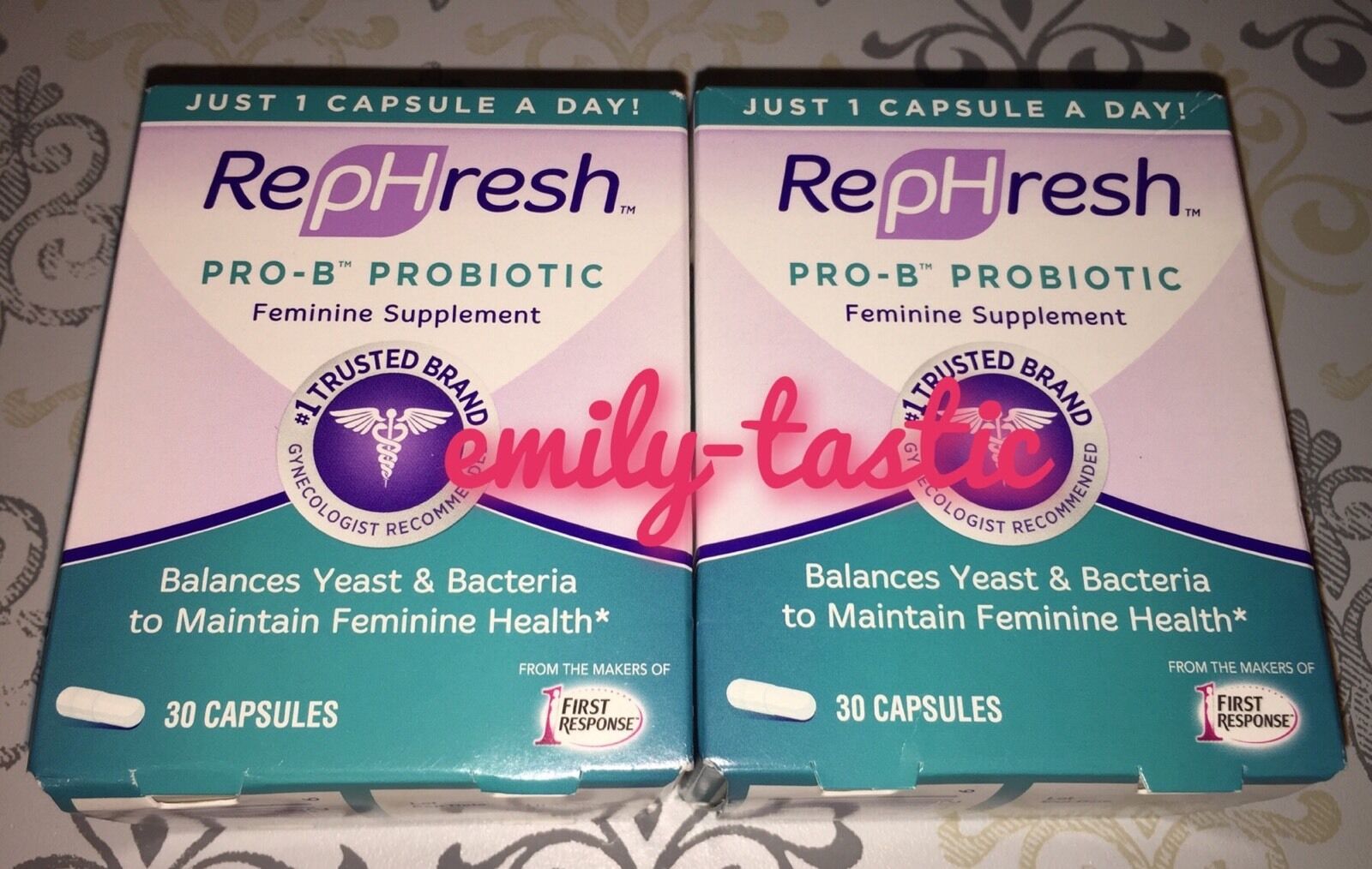Rephresh Pro-b Probiotic Feminine Supplement 2 Boxes Of 30 = 60 Capsule Jan 2022
