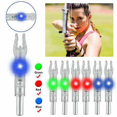 6/12x Shooting Automatically 6.2mm Led Light Arrow Nock Tail For Crossbow Arrows
